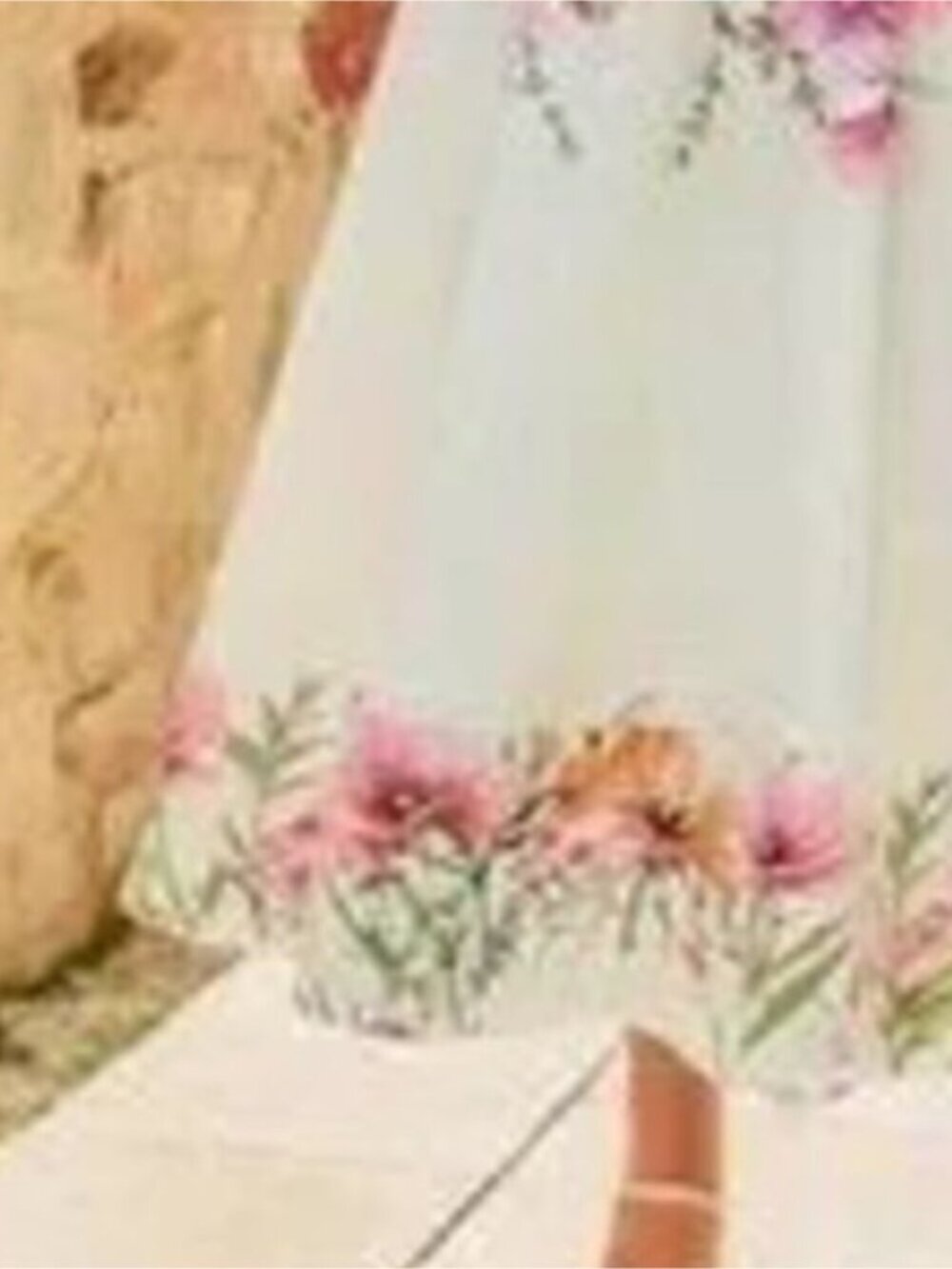 Floral Print Square Neck Dress
